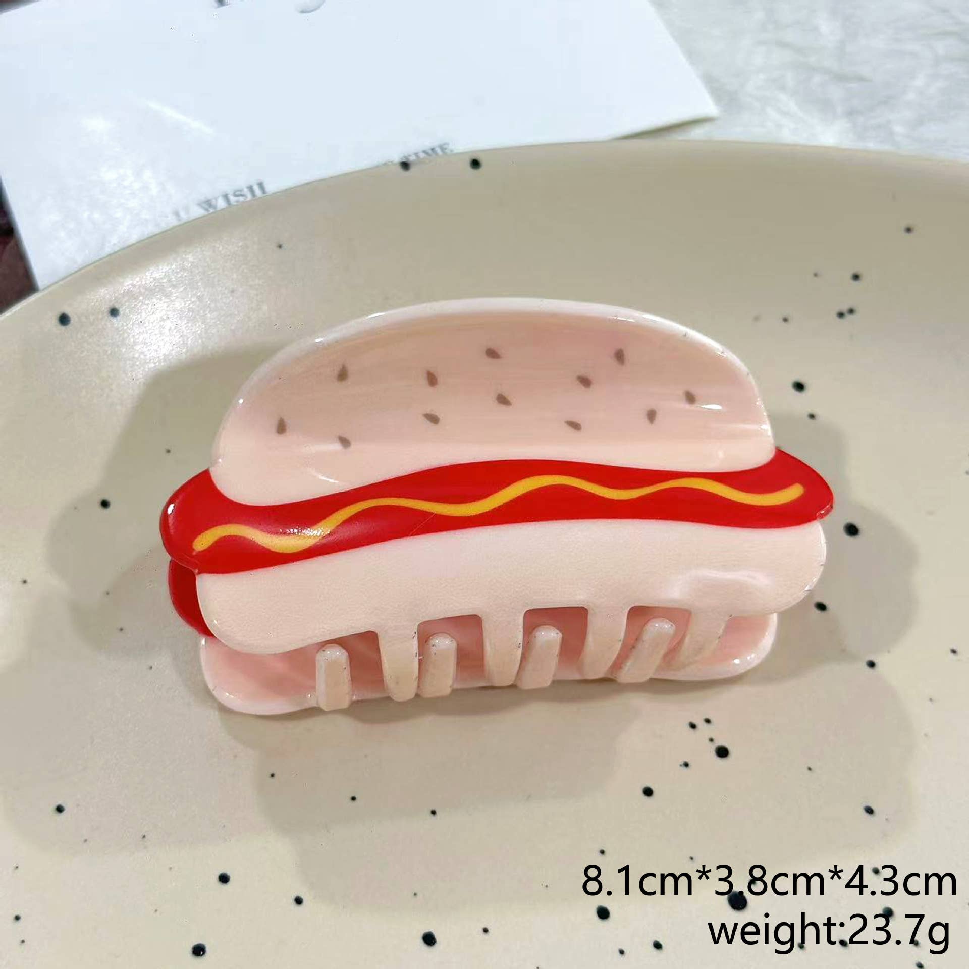 SoapElenGlen - Wholesale Hair Clip - Women's - Chili Sauce Hair Claw, Realistic Food Hot Dog Hair Clip2