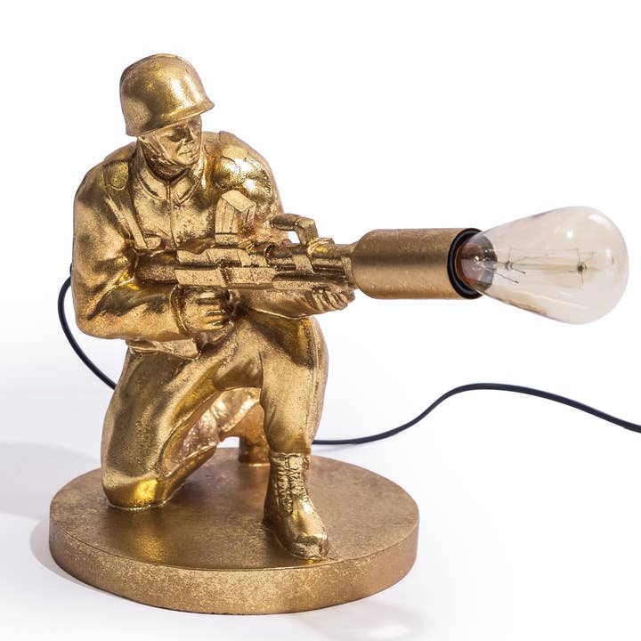Antique Gold Toy Soldier Table Lamp for wholesale by McGowan & Rutherford Ltd