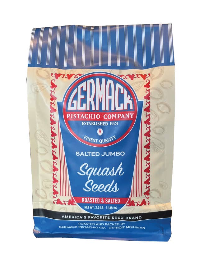 Graines de courge géantes grillées et salées Germack pour la vente par Germack Pistachio Company