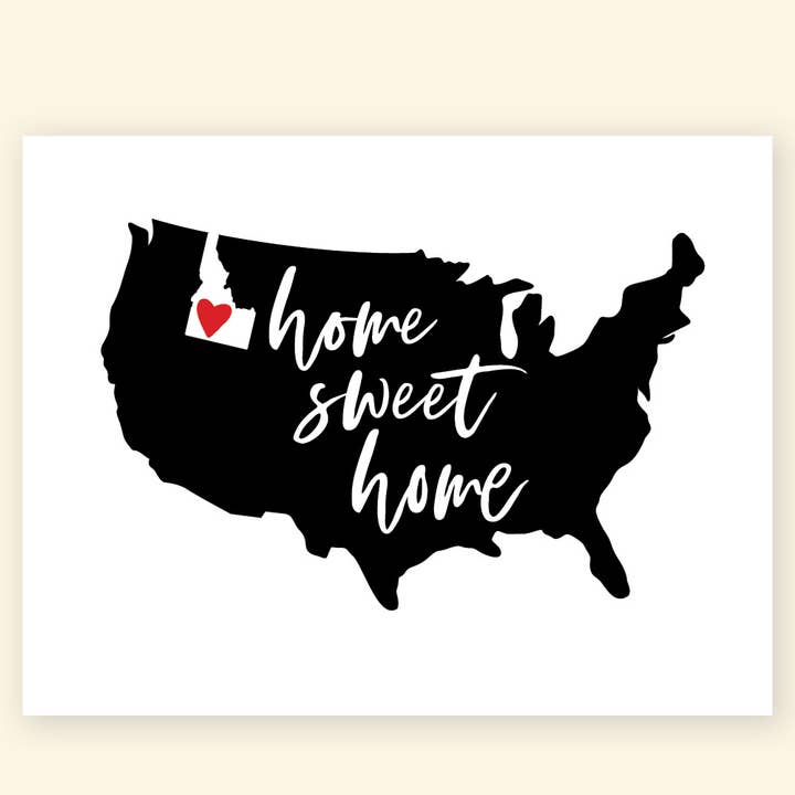 Tarjeta de felicitación de mapa de Idaho «Home Sweet Home» para venta al por mayor de Studio G