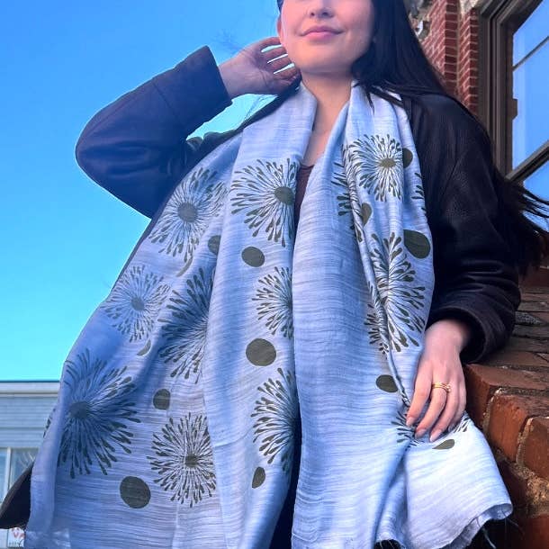 Wooven - Wholesale Scarf - Women's - Screen Printed Silk Blend Scarves in 13 colors and patterns, hand printed in Vietnam3