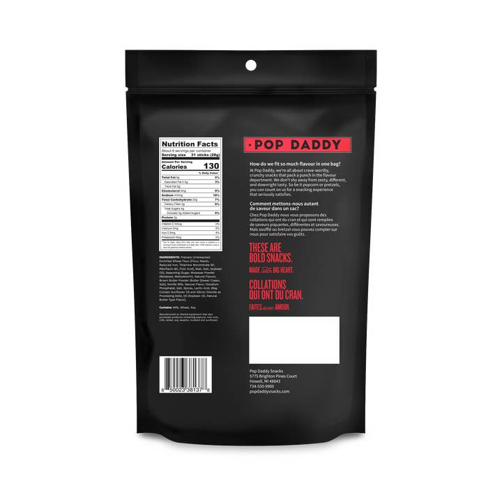 Pop Daddy Snacks - Wholesale Pretzels - Pop Daddy – Maple & Brown Butter Seasoned Pretzels 7.5oz