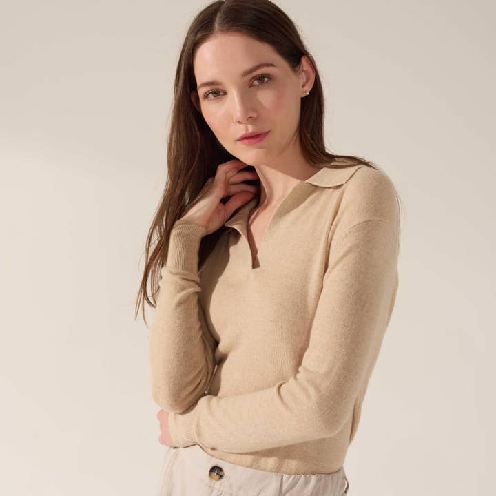 Camila Airy Cashmere Collared Sweater for wholesale by Italic