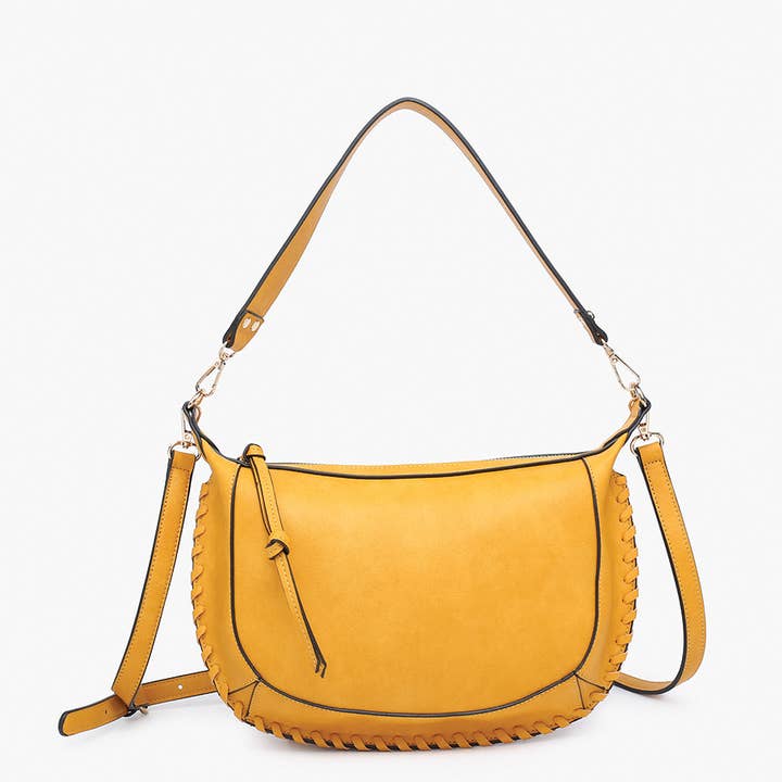 Jen & Co. - Wholesale Crossbody Bag - Women's - M2508 Sierra Structured Shoulder Bag w/ Whipstitch Detail