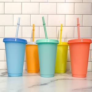 ReaNea Plastic Cups Reusable 8 Pieces, Unbreakable Water Drinking