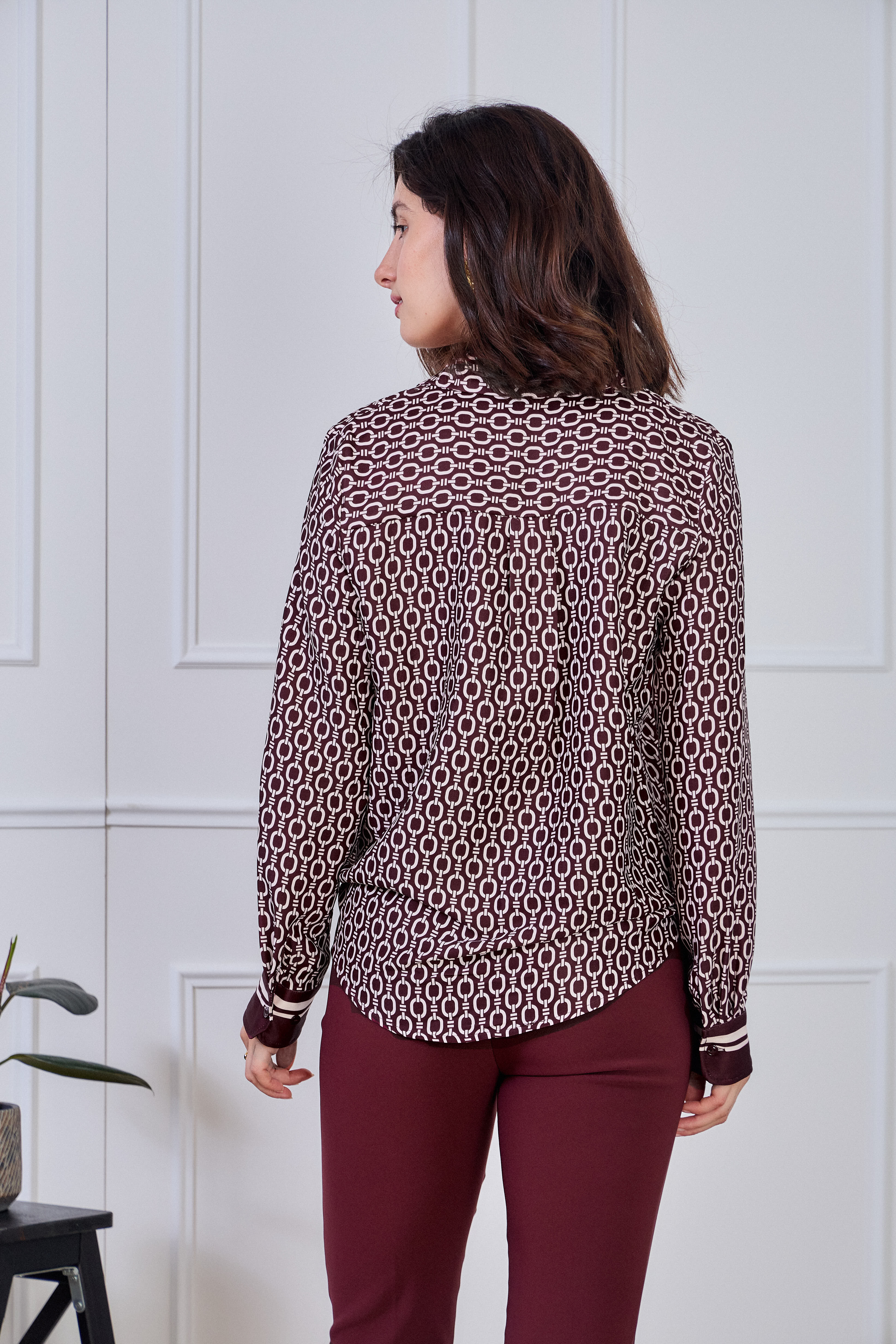 LULUMARY - Wholesale Overhemd met knopen - Dames - Kettingprint overhemd CH352A18