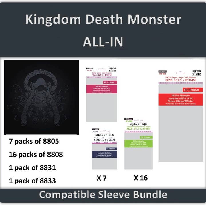 Mayday Games - Wholesale Card Game - Kingdom Death Monster I: All In Edition Game Sleeve Bundle