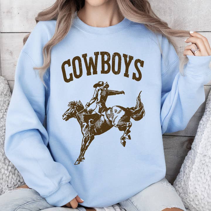 Refinery Number One LLC - Wholesale Graphic Sweatshirt - Women's - Cowboys, Bronco Rider, Cowboy, Western, Horse, Sweatshirt4