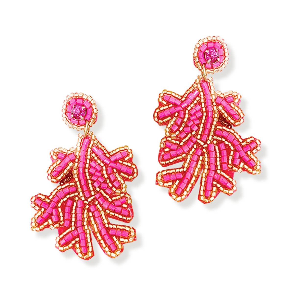 Viv&Lou - Wholesale Dangle Earrings - Hot Pink Aloha Reef Earrings