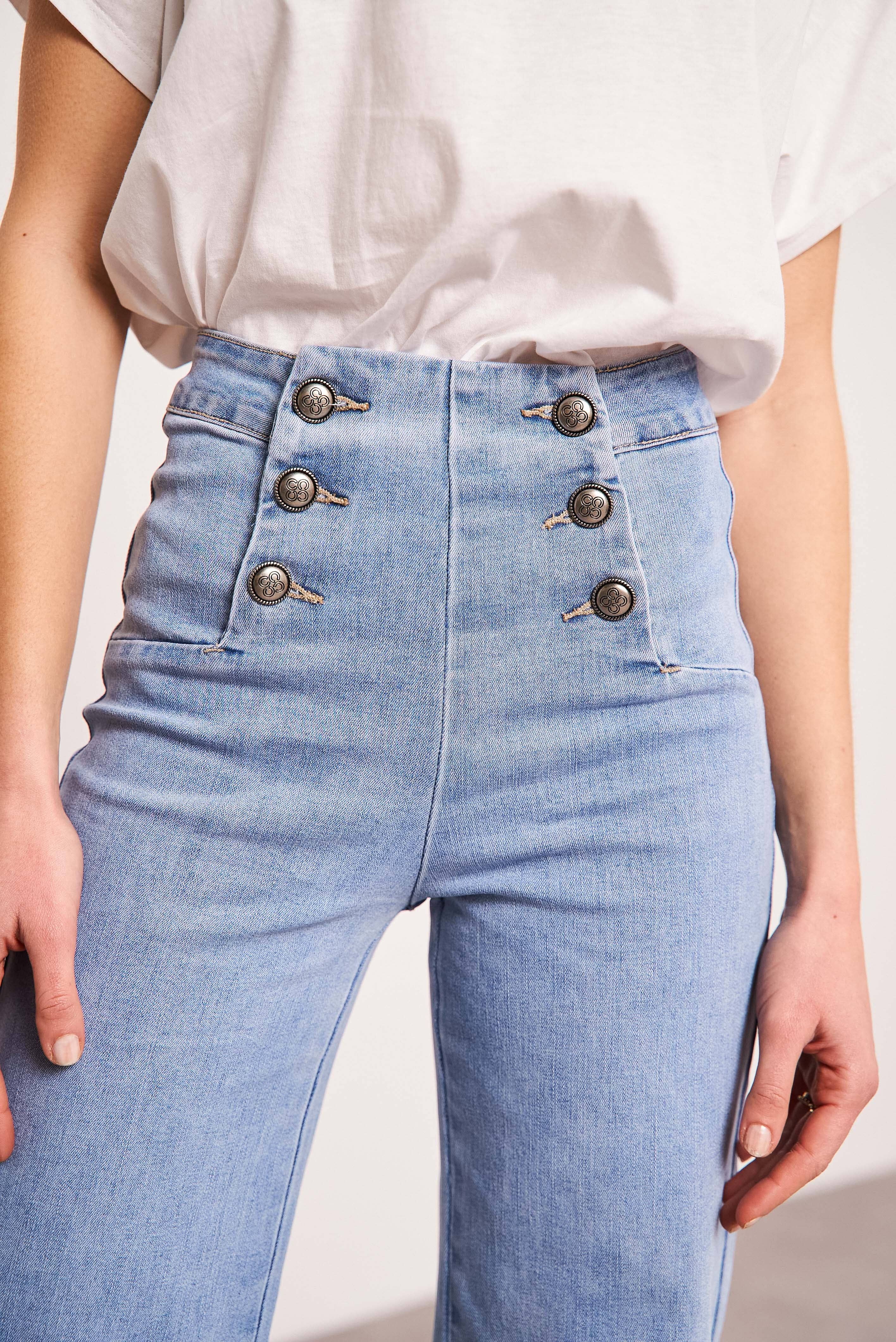 Oraije Paris - Vendita all'ingrosso Jeans - Donna - Jeans larghi Victorine a 6 bottoni2