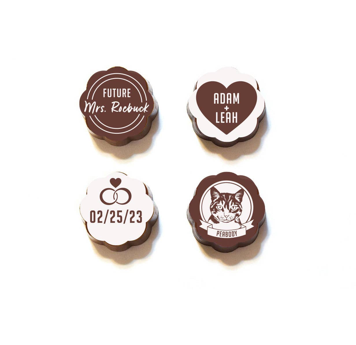 Chouquette - Vente Boîtes de chocolats - N'importe quelle boîte de 4 - vous choisissez le design ! Caramels au chocolat2