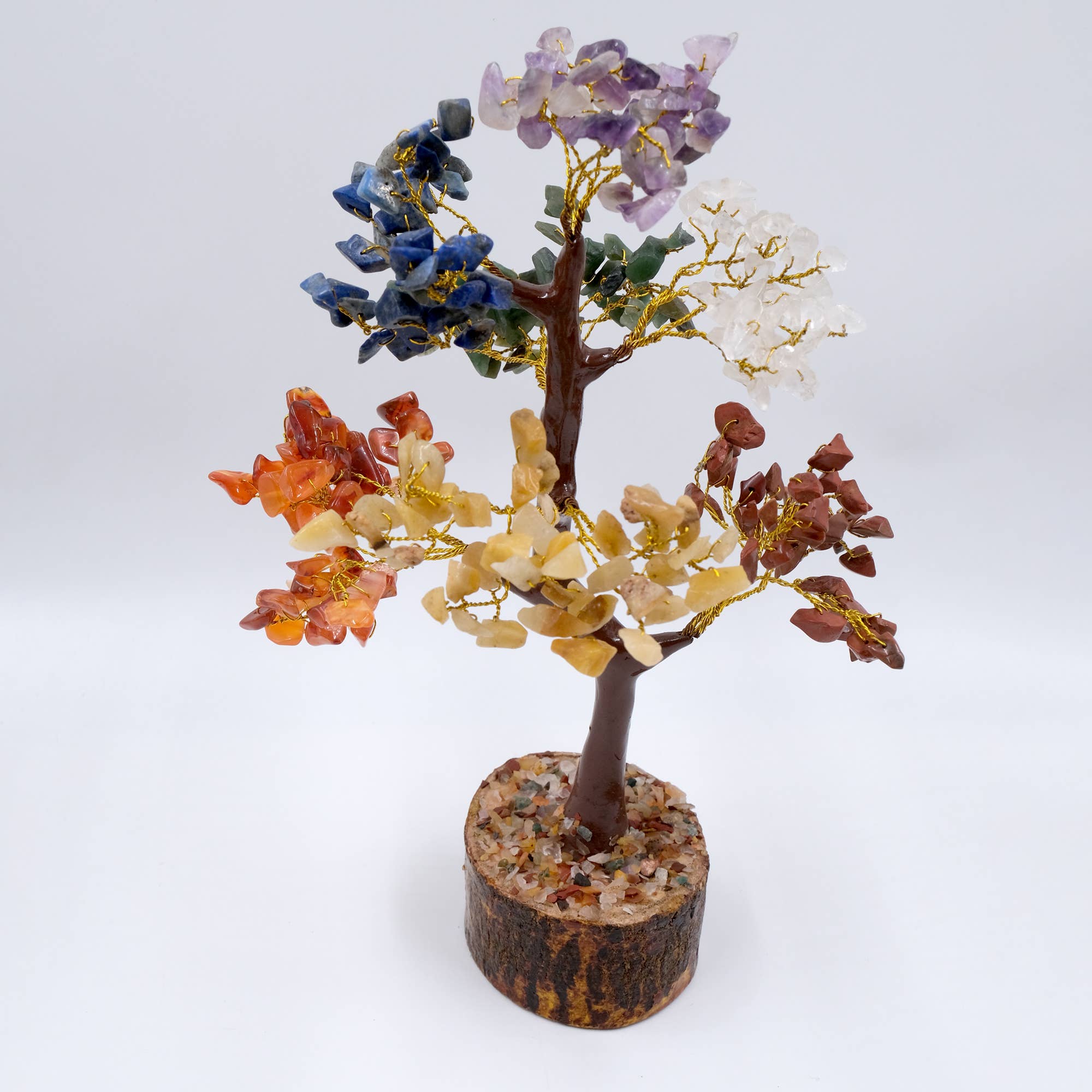 jiomind - Wholesale Spiritual Stone/Crystal - Seven Chakra Gemstone Tree (300 chips, golden wire)5