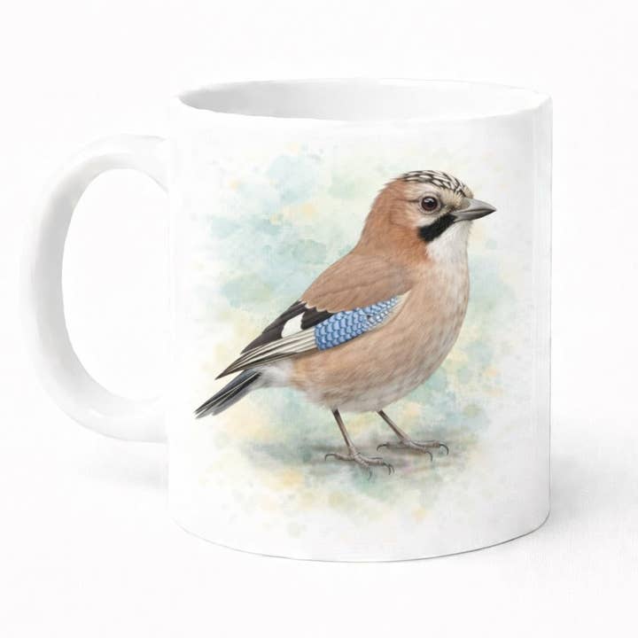 Jay Aquarell-Keramiktasse - Beidseitig, Spülmaschinenfest für den Großhandel von Brew Crew Gifts