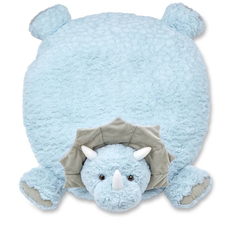 Lil' Tracer Plush Dinosaur Belly Blanket, Tummy Time Mat for wholesale by Bearington Collection