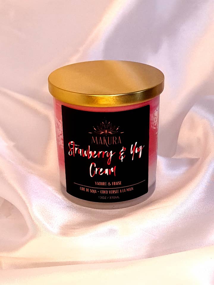 Jordbær & Yog Creme Duftlys for engroshandel hos Makura Candles