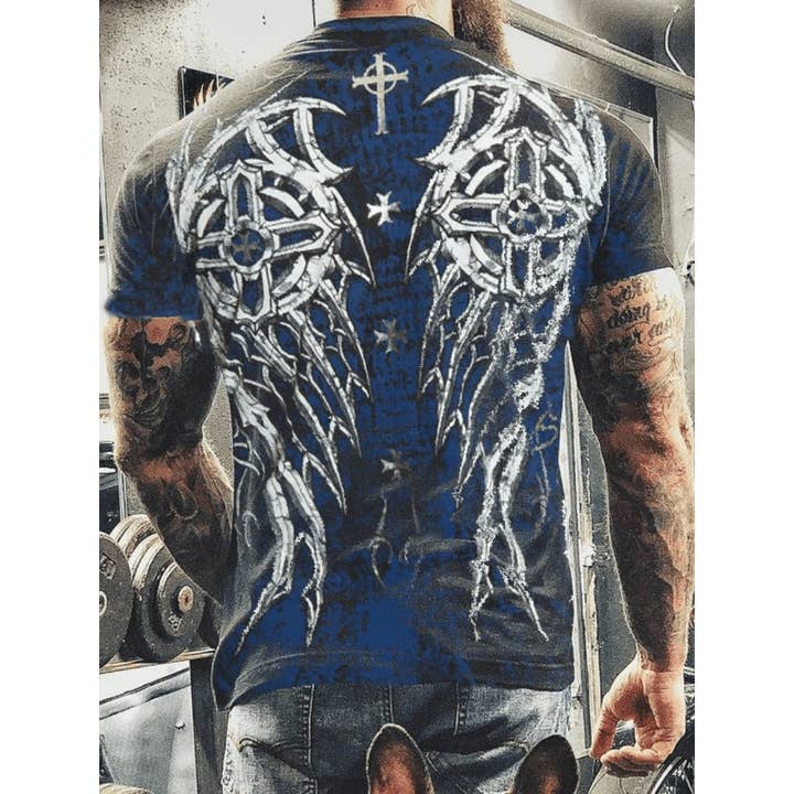 Mænds Punk stil vinger trykt T-Shirt for engroshandel hos Tourtiwi