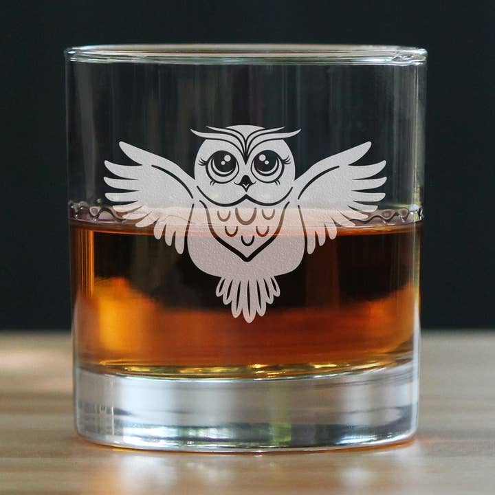 Cute Owl Whiskey Rocks Glass - Owl Gifts and Decor for wholesale by bevvee