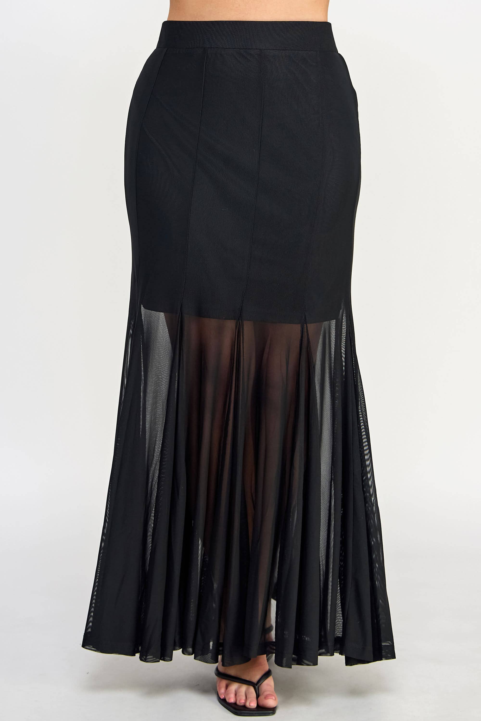 Haute Fox Plus Size & Contemporary – Saia - Mulher por atacado – Saia Maxi de Malha Plus Size SS2384P-SK3