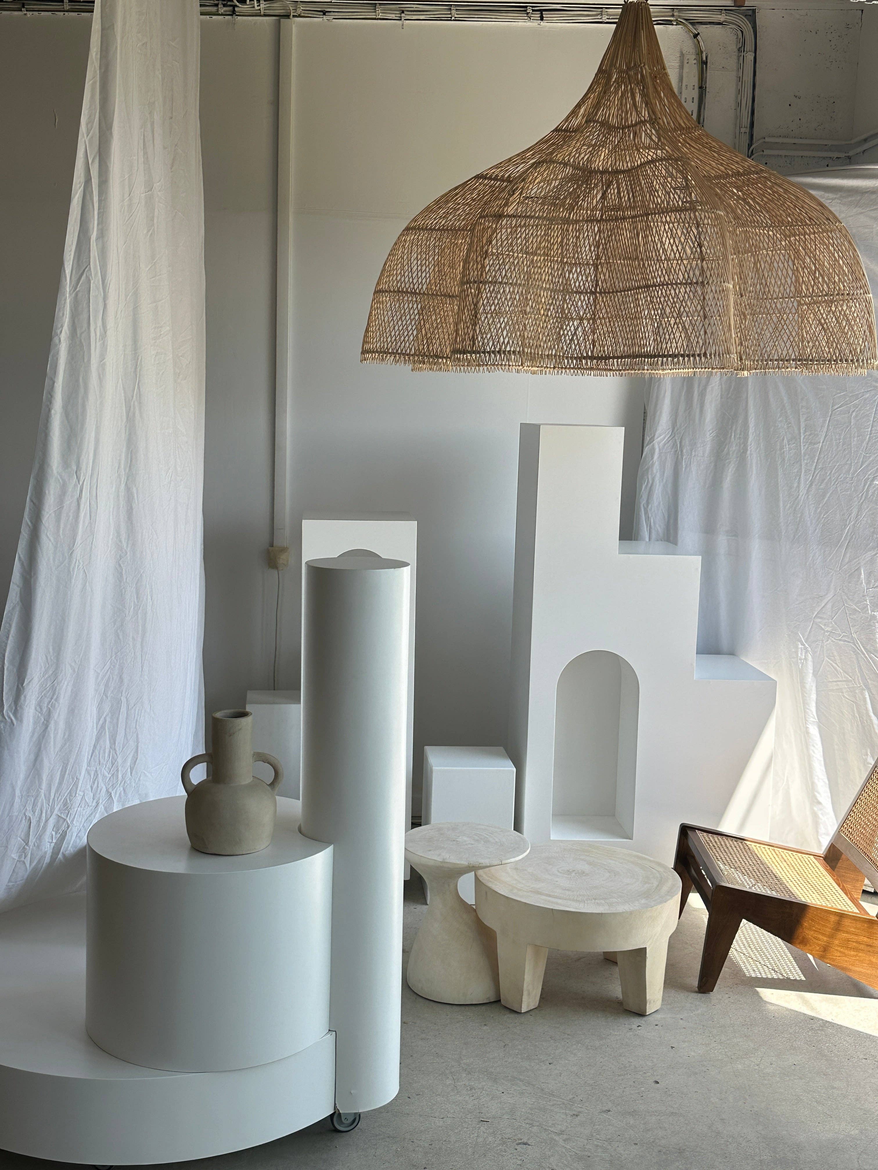 Office Objets - Wholesale Chandelier/Hanging Light - Immense rattan suspension in the shape of a flower, tulip, corolla H:1m; D:1m5053