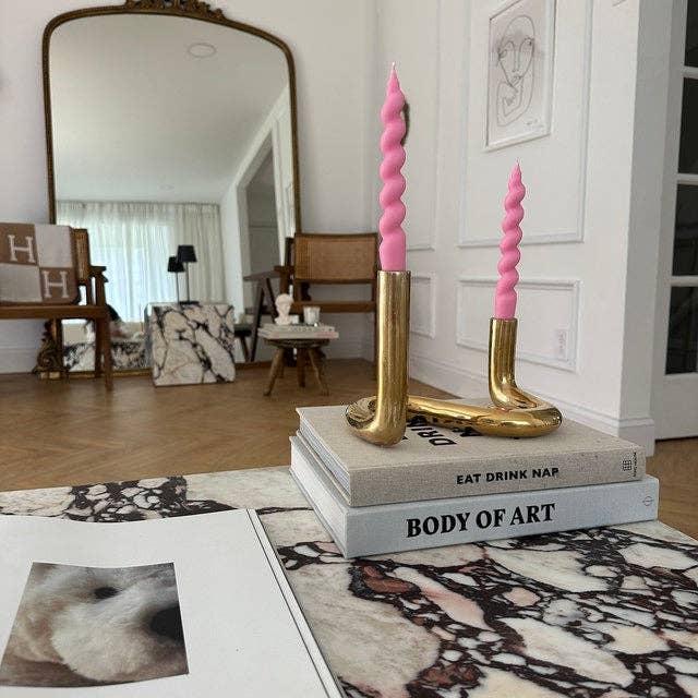 LA AROMA CANDLE CO. - Wholesale Tapered Candle/Candlestick - Swirl Taper Candles (A Pair)7