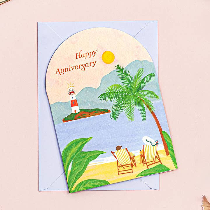 Anniversary Card | Tropical I Love You Card | Cute Heartfelt for wholesale by Vero Illustrates Art Prints and Greeting Cards