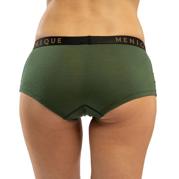 menique - Wholesale Underwear - Women's - Women's Merino Wool Underwear Boxer Shorts Dark Green4
