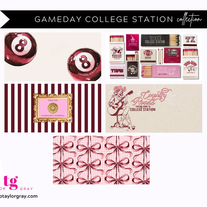 TAYLOR GRAY - Wholesale Decorative Tray - 5.5x11 GAMEDAY COLLEGE STATION trinket tray insert set of 56