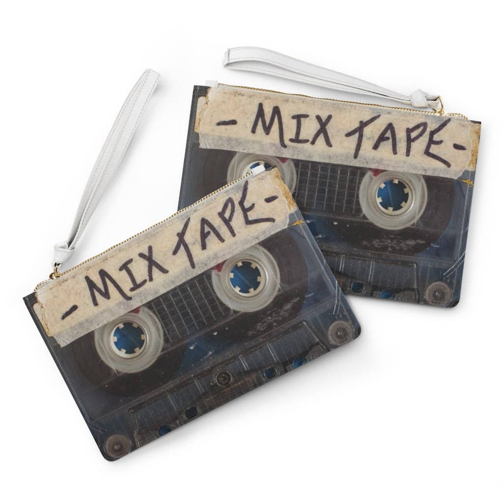 QuotesOn LLC - Wholesale Clutch Bag - Women's - Mix Tape Cassette Clutch Bag, Wristlet, Evening Bag, Vegan Leather Bag, Vegan Saffiano, 80s Handbag, Retro3