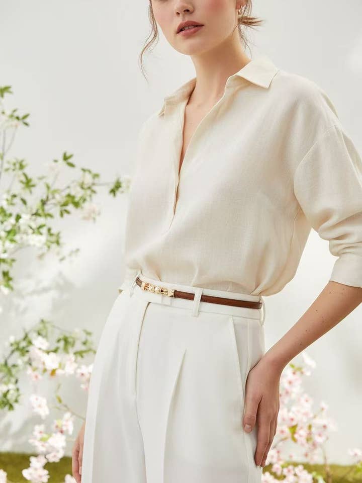 Bælte i imiteret læder CT05 for engroshandel hos BYREN | ÉLINE L'ATELIER