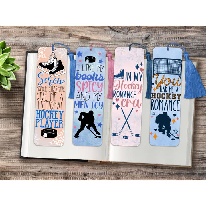 Hockey Romance Metal Bookmarks for wholesale by The Corner Shop
