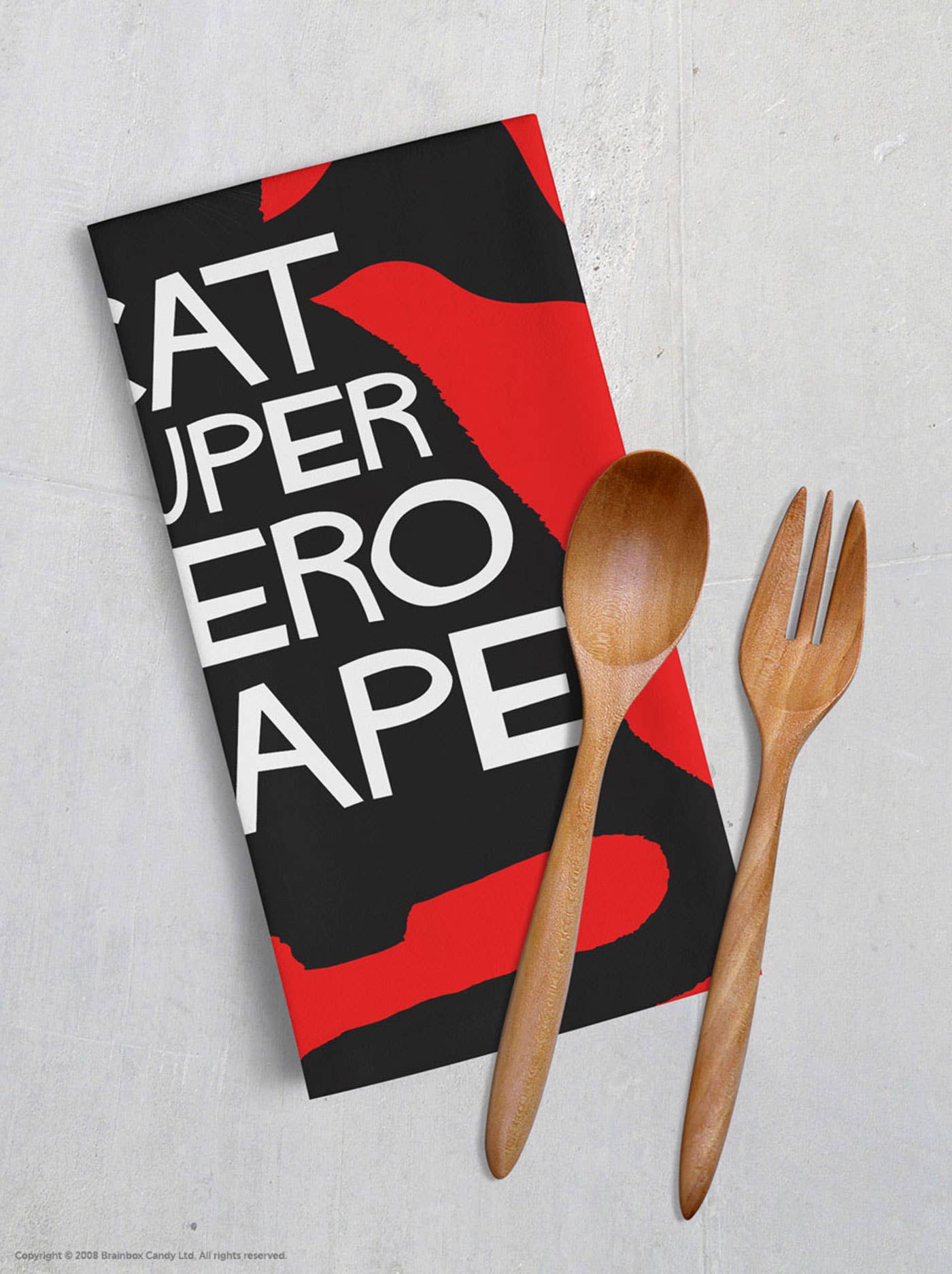 Brainbox Candy - Vente Torchons - Torchon drôle - Cape Super Hero Cat1