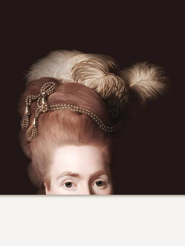 Natalya – Viktoriansk dameportræt med perler & fjerpynt for engroshandel hos Modern Antique Prints