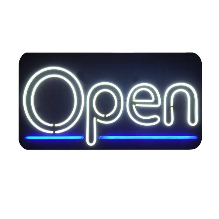 DisplayCanada - Wholesale Neon Sign - LED Open Flex Neon Sign W/Blue Underline #2034W