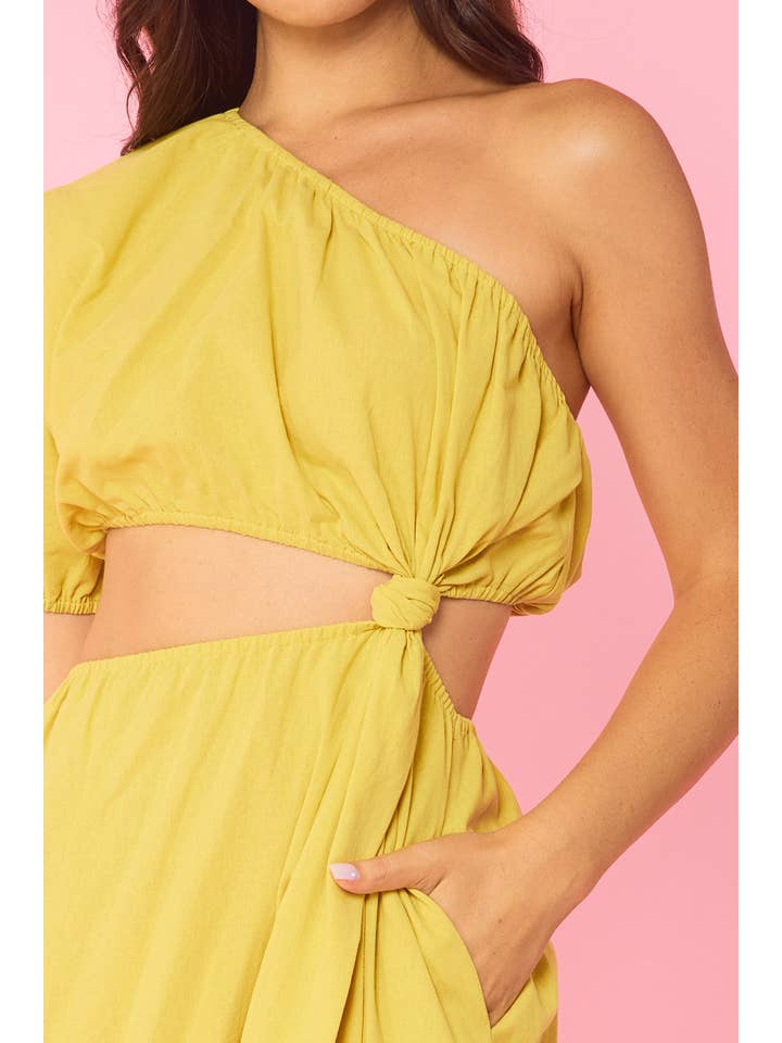 FSL Apparel - Wholesale Dress - Women's - ID4115 - ONE SHOULDER CUTOUT DRESS WITH KNOTTED DETAIL9