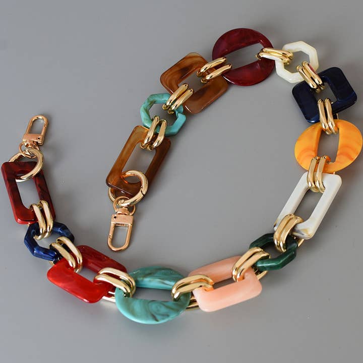 ACCITY - Wholesale Bag Strap - Women's - Heart,Rectangle Colorful Mixed Acrylic Bag Chain_CWMM5061