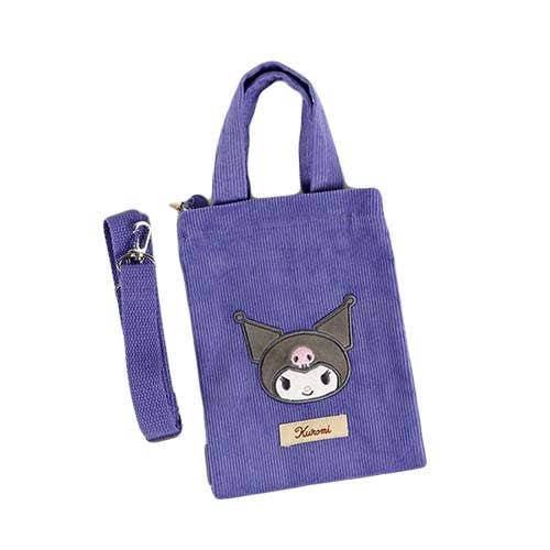 SANRIO CORDUROY CROSSBODY BAG - KUROMI for wholesale by BCZShop