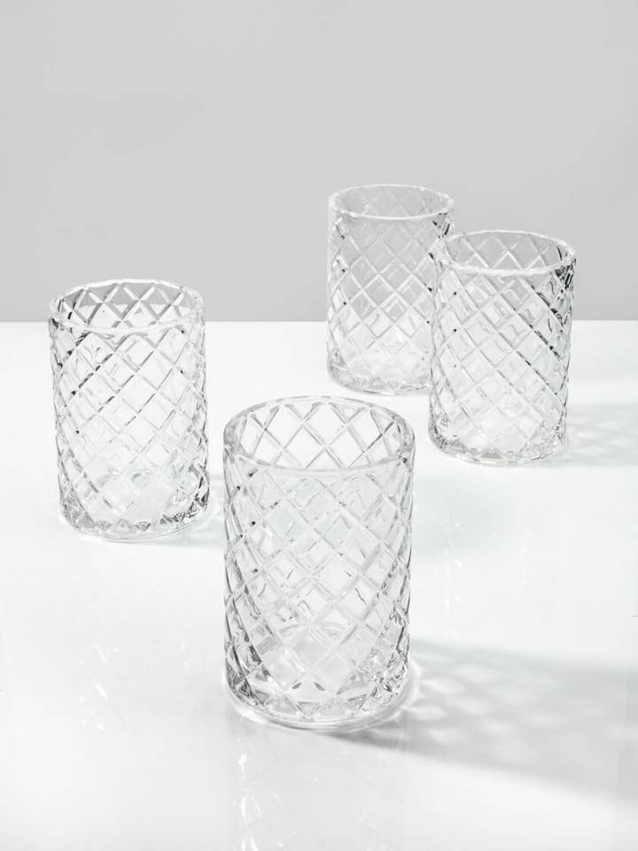 Etched Glass Votive Holder for wholesale by Jamali Garden