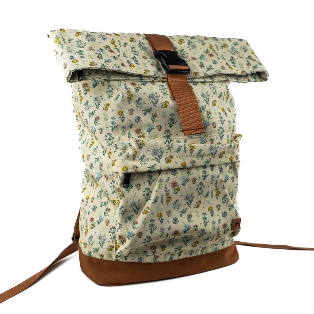 The Montana Scene - Wholesale Backpack - Women's - Adventure Backpack - Spring Floral Cream1