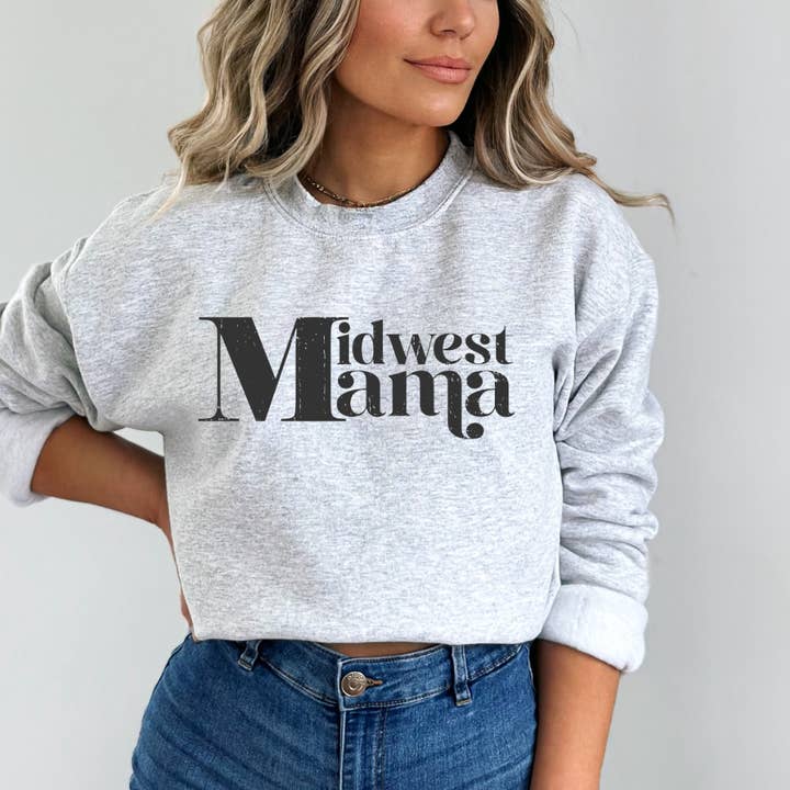 Midwest Mama Crewneck for wholesale by 85th Avenue Shop
