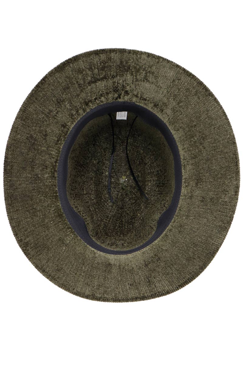 Cap Zone – wholesale Fedora – Women’s – Velvety Corduroy Woven Chenille Floppy Fedora Rancher Hat16