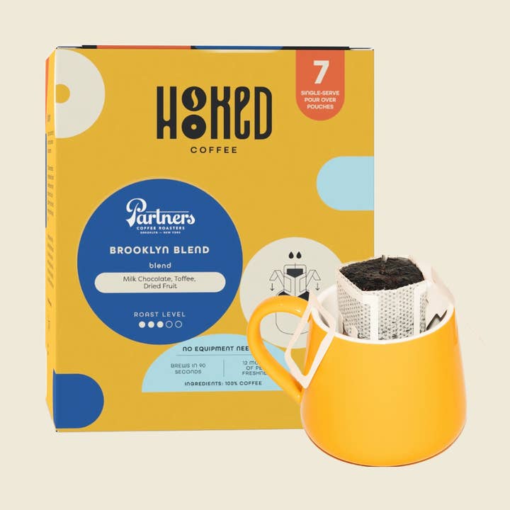 Single Serve Coffee Pouches - Partners Coffee 7ct Box for wholesale by Hooked Coffee