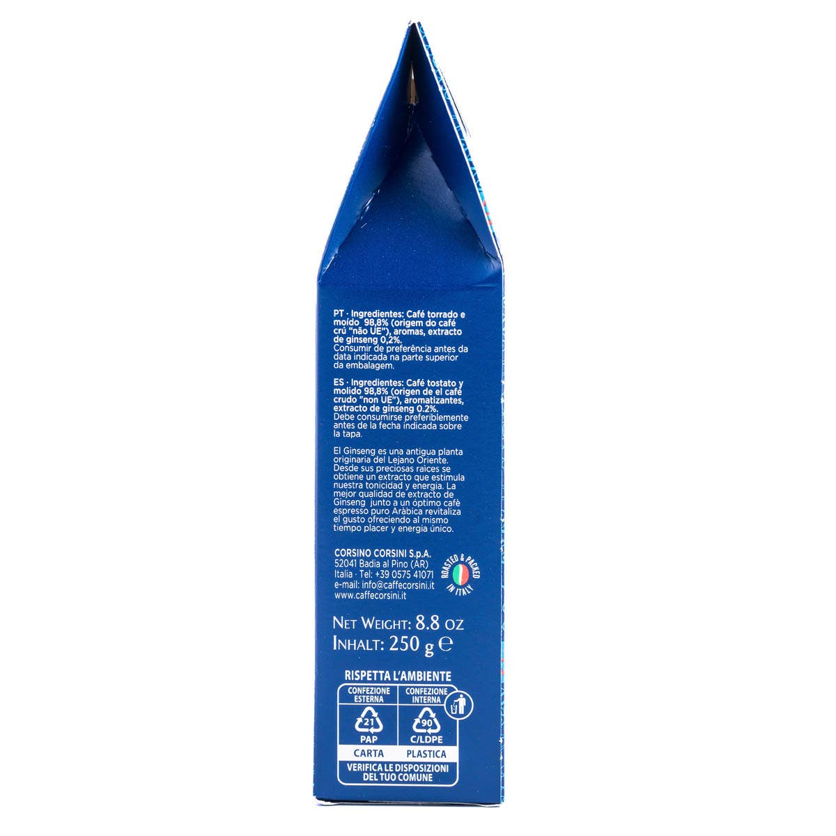 Caffè Corsini – wholesale Instant coffee/espresso – Pure Arabica Ginseng Ground Coffee | 250g2