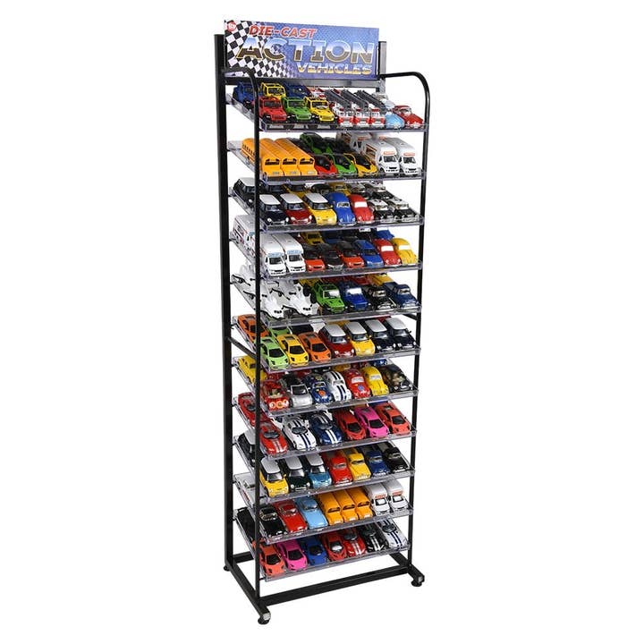La Luna Bella - Toys - Wholesale Toy Car/Truck - Kids - METAL DISPLAY RACK AND 156 PC VEHICLE BUNDLE 1 LLB Car Toys