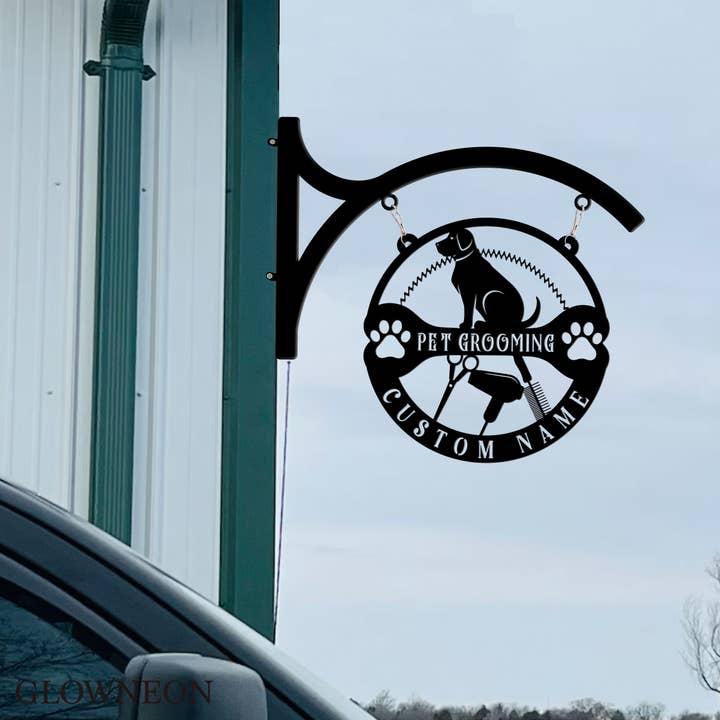 Glow Neon - Wholesale Wall Accent - Personalized Pet Grooming Salon Front Door Wall Hanging Sign2