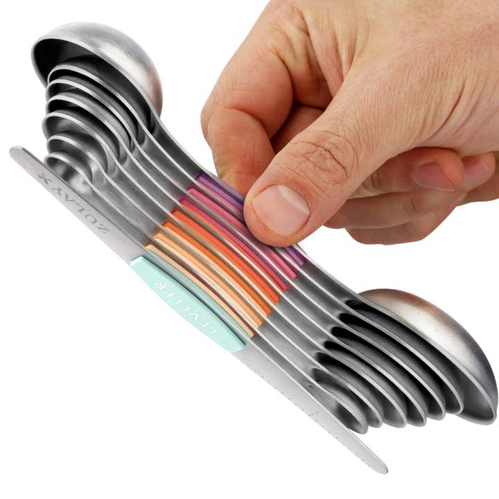 Zulay Kitchen - Wholesale Measuring spoon - Stackable Magnetic Spoons Set of 8 - Stainless Steel13