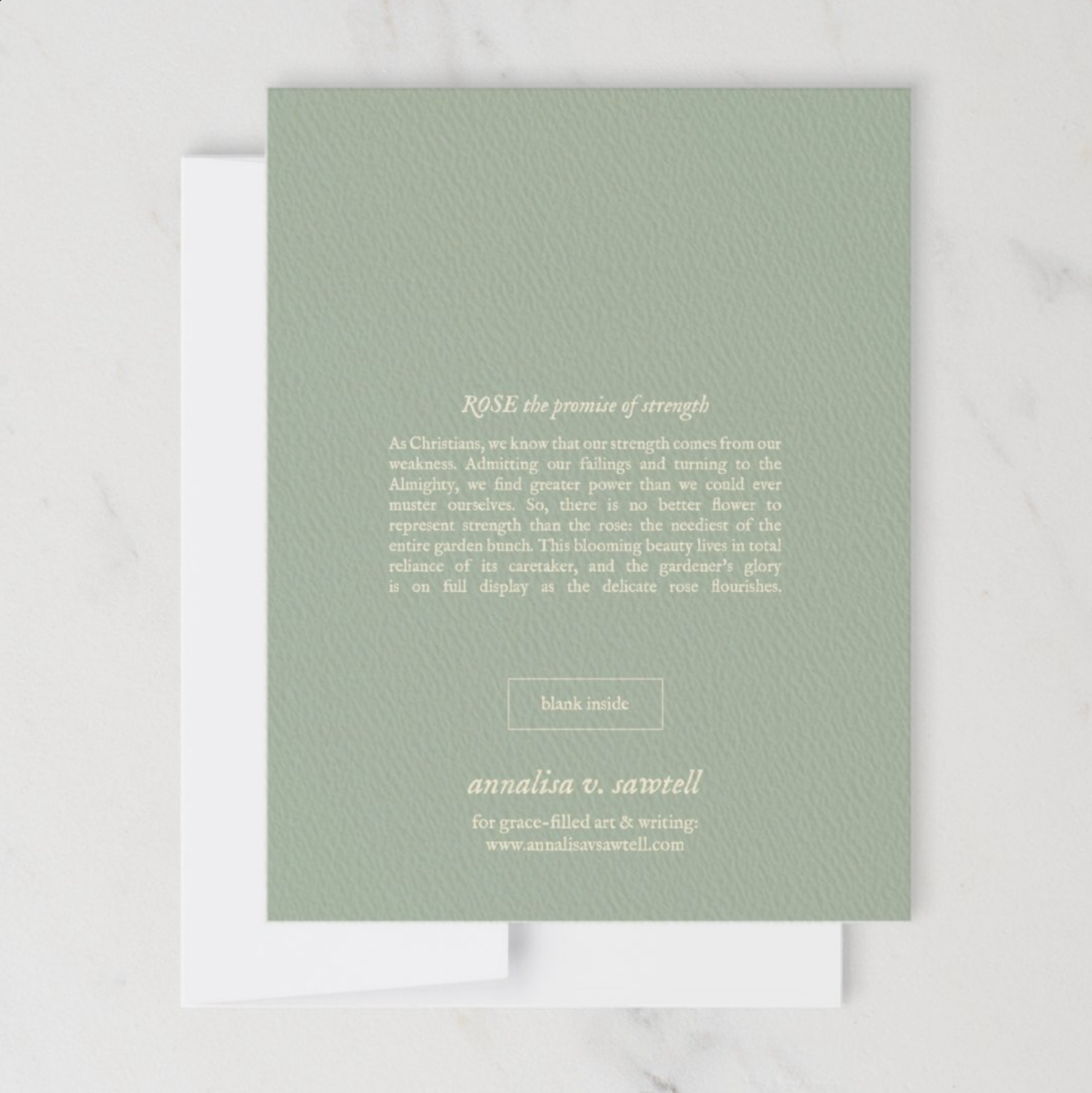 annalisa v. sawtell - Wholesale Everyday Greeting Card - Rose (Promise of Strength) | Botanical Greeting Card | A27