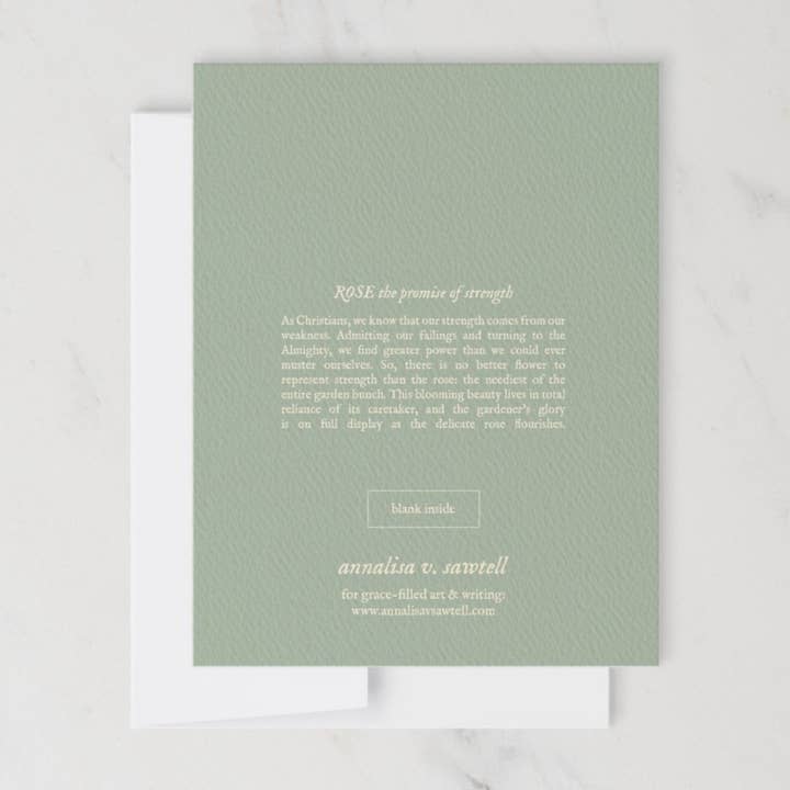 annalisa v. sawtell - Wholesale Everyday Greeting Card - Rose (Promise of Strength) | Botanical Greeting Card | A27