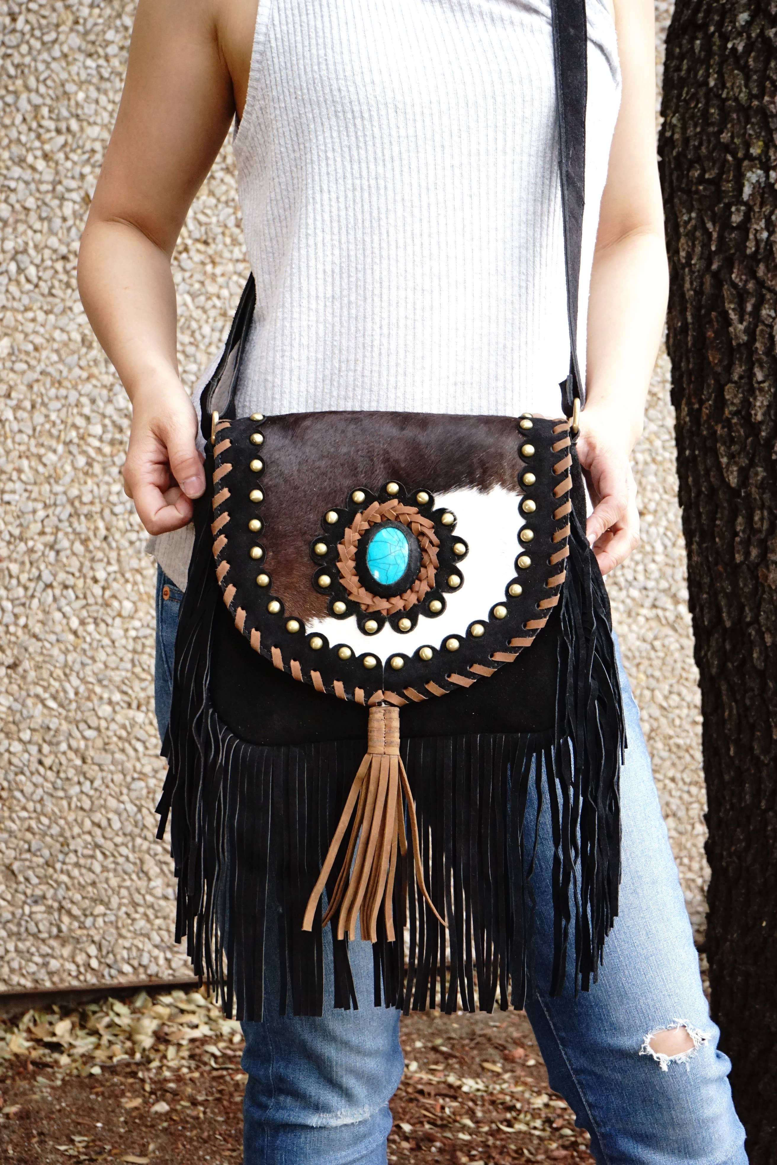 Wholesale The Zebedee Cowhide Fringe Purse for your store - Faire