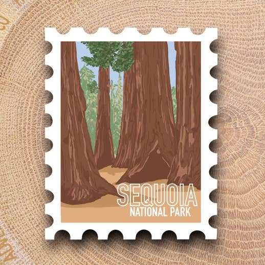 Sequoia National Park Stamp Sticker for wholesale by Adventurelust Co