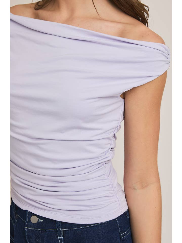 LE LIS - Wholesale Blouse - Women's - OFF THE SHOULDER TOP WITH RUCHING37